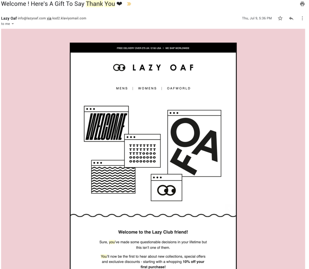 customer appreciation email template lazy oaf