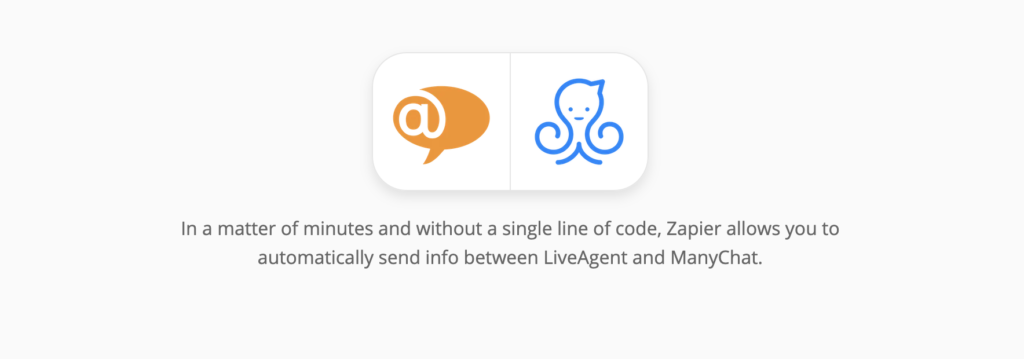 ManyChat and LiveAgent integration page on Zapier