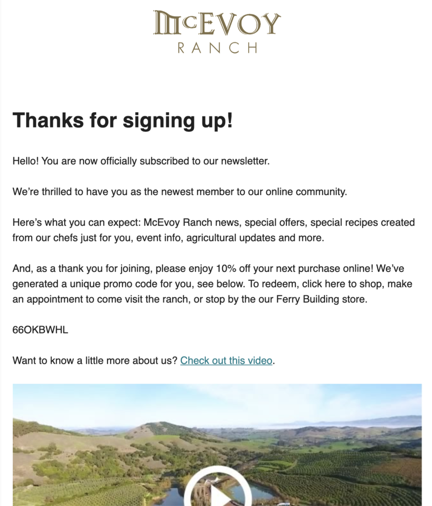 Inscription à la newsletter du ranch McEvoy par mail