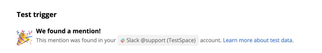 Edukas Slack päästiku testimine