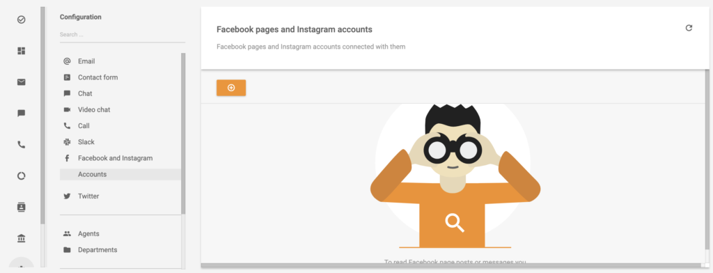 Image showing how to add Instagram account in LiveAgent
