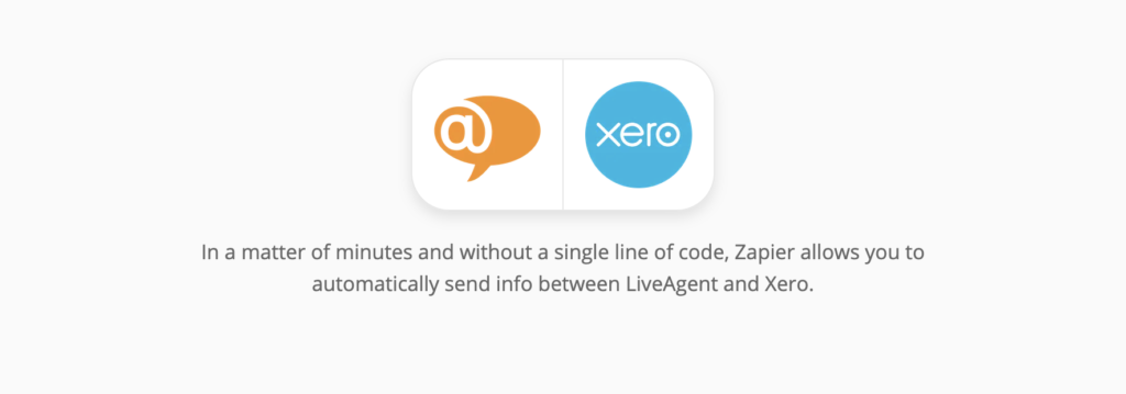 صفحة إضافة Xero + LiveAgent في Zapier