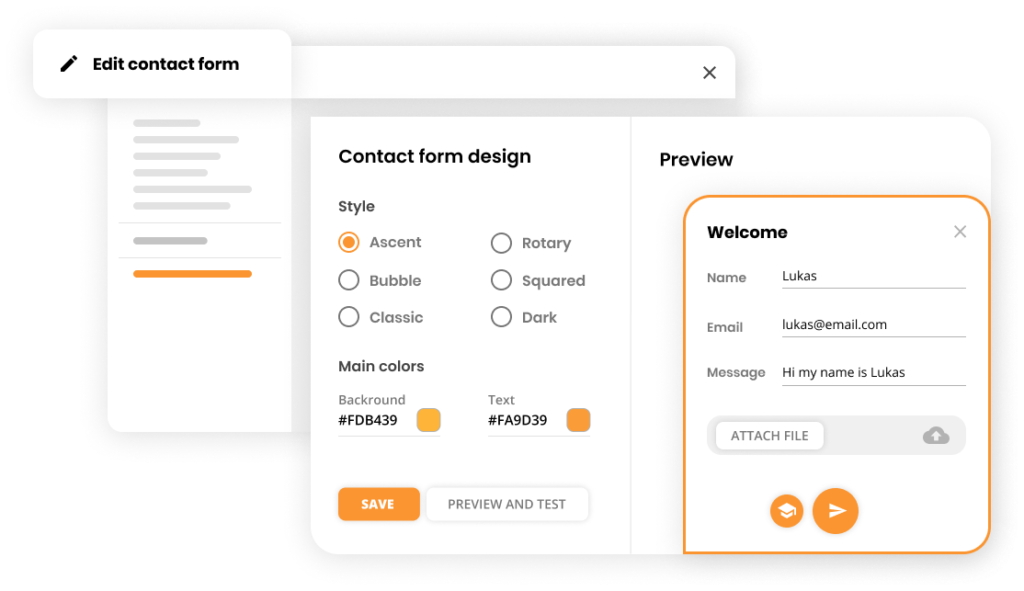 Contact forms feature in Live chat software - LiveAgent
