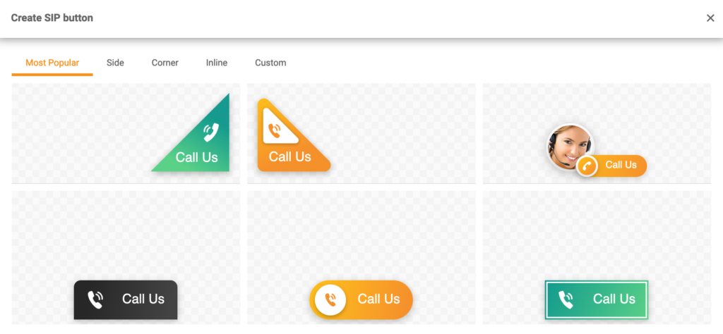 LiveAgent's call buttons gallery