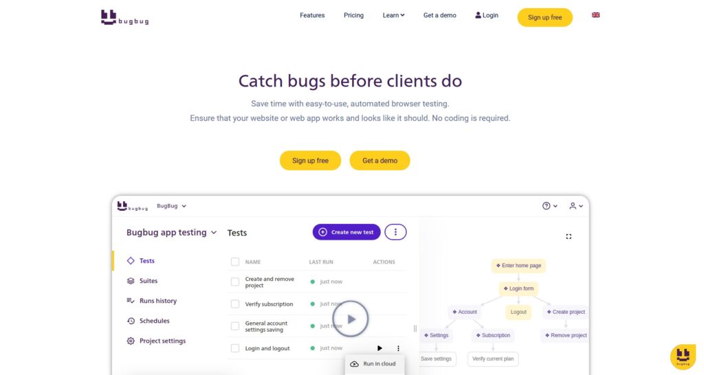 BugBug tool website