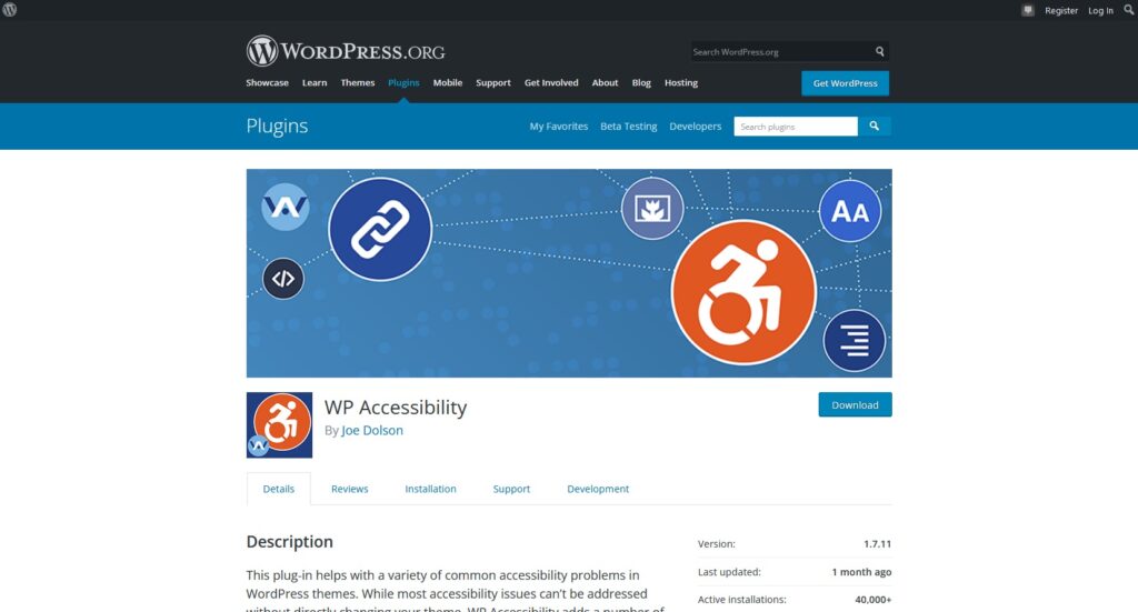 Wordpress accesssibility plugin