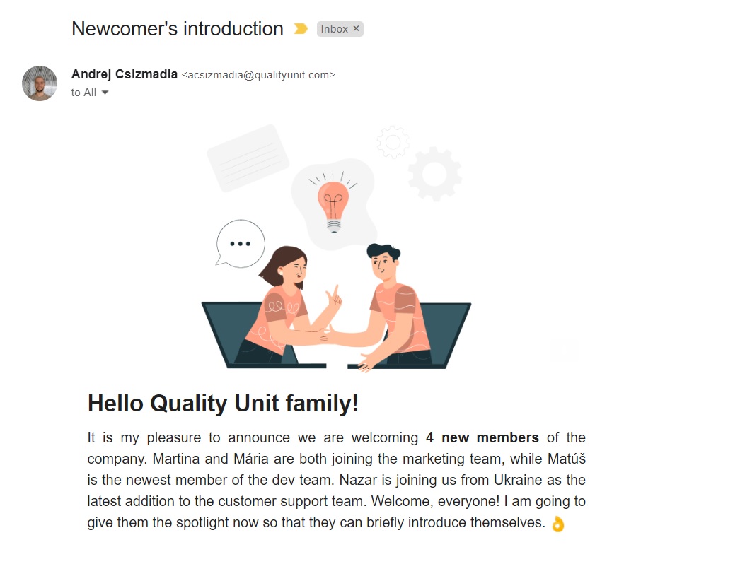 New Employee Introduction Email To Team Sample Templates 