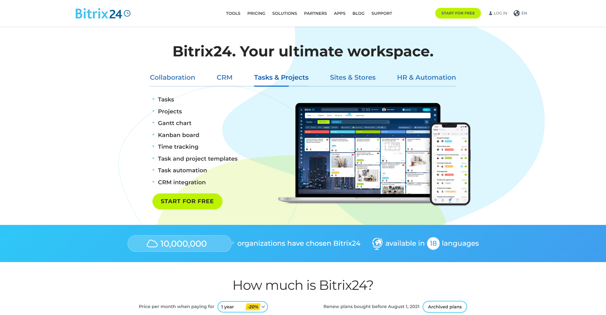 Bitrix24 Call Center software homepage