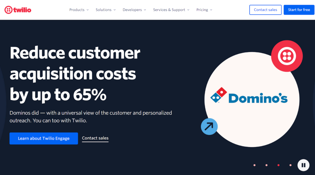 Twilio call center software homepage