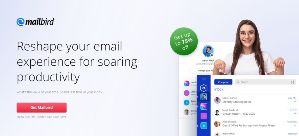  Mailbird vienota e-pasta un produktivitātes programma, viena no labākajām Outlook alternatīvām