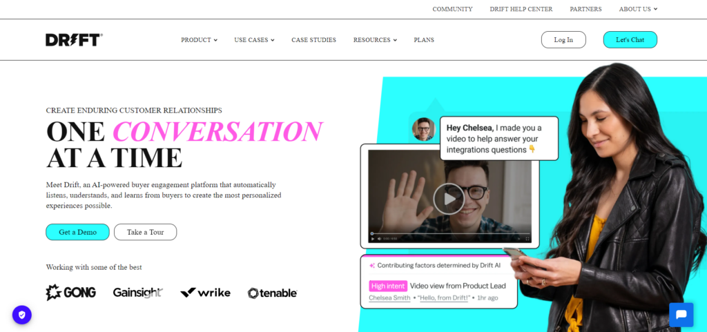 Drift homepage - ecommerce live chat software for conversational marketing