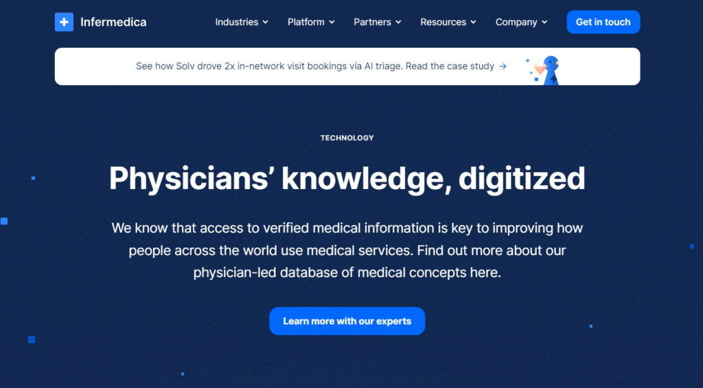 Infermedica - medical knowledge base page