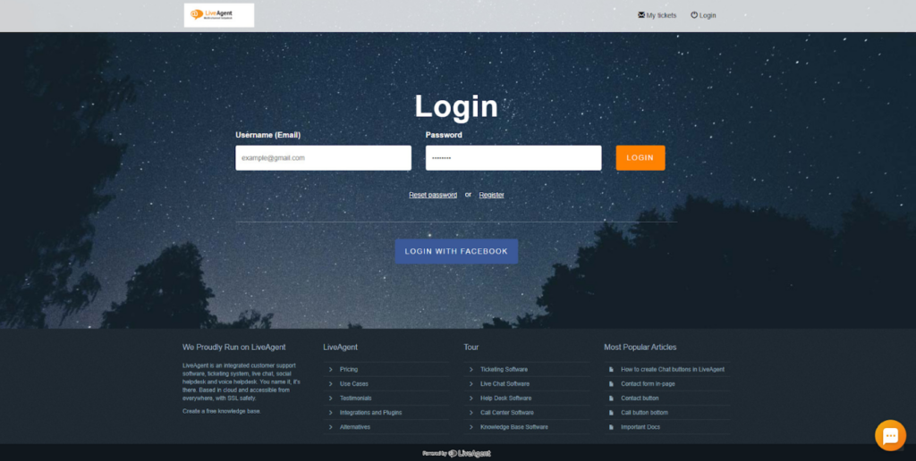 LiveAgent - support portal login