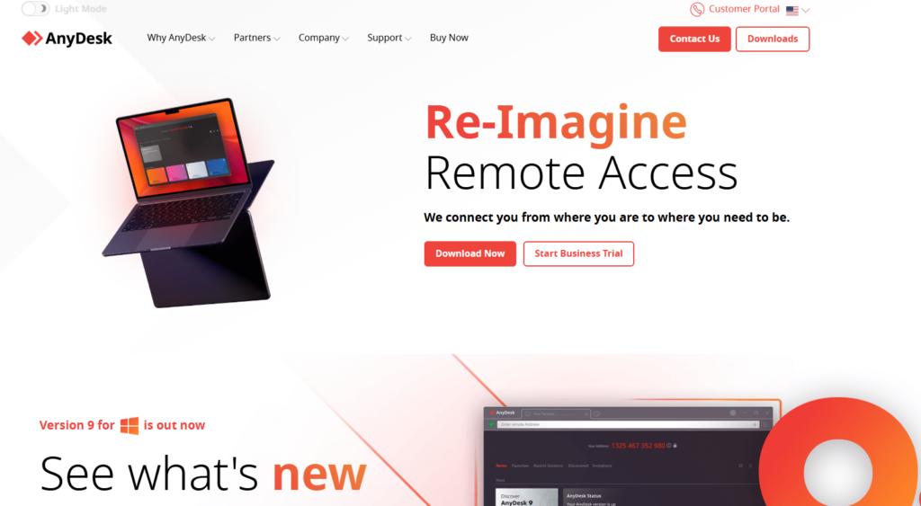Anydesk homepage