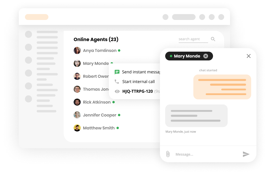 Internal chat in Customer service software - LiveAgent