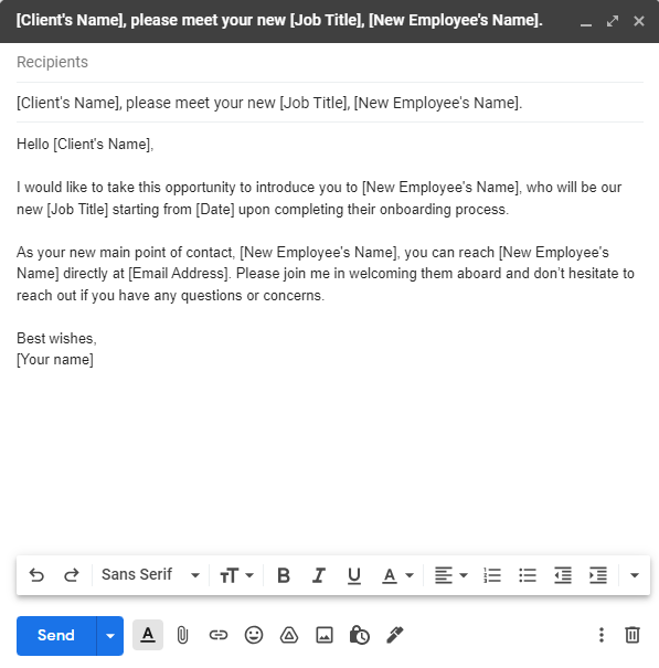 New Employee Introduction Email Templates