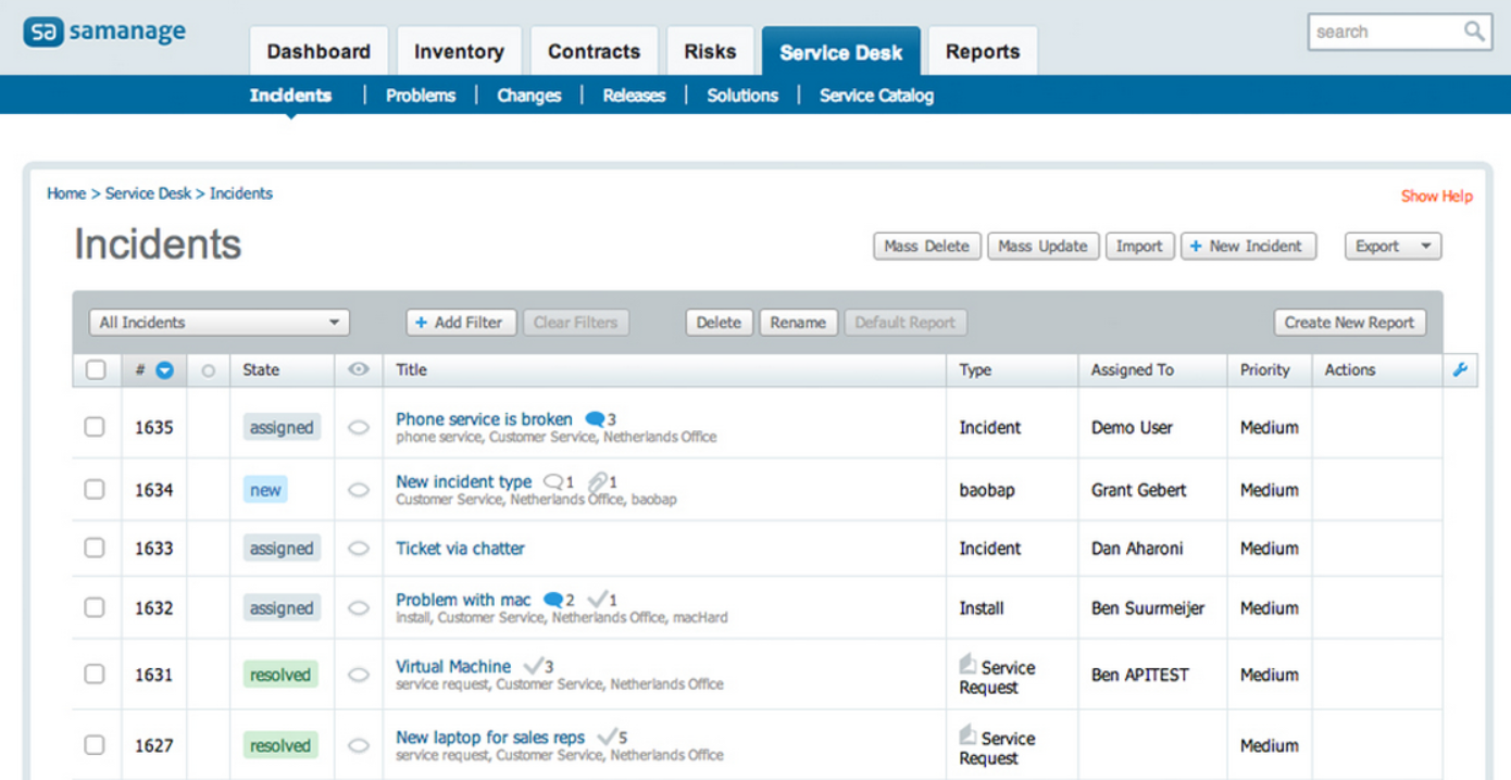 Samanage ticketing platform