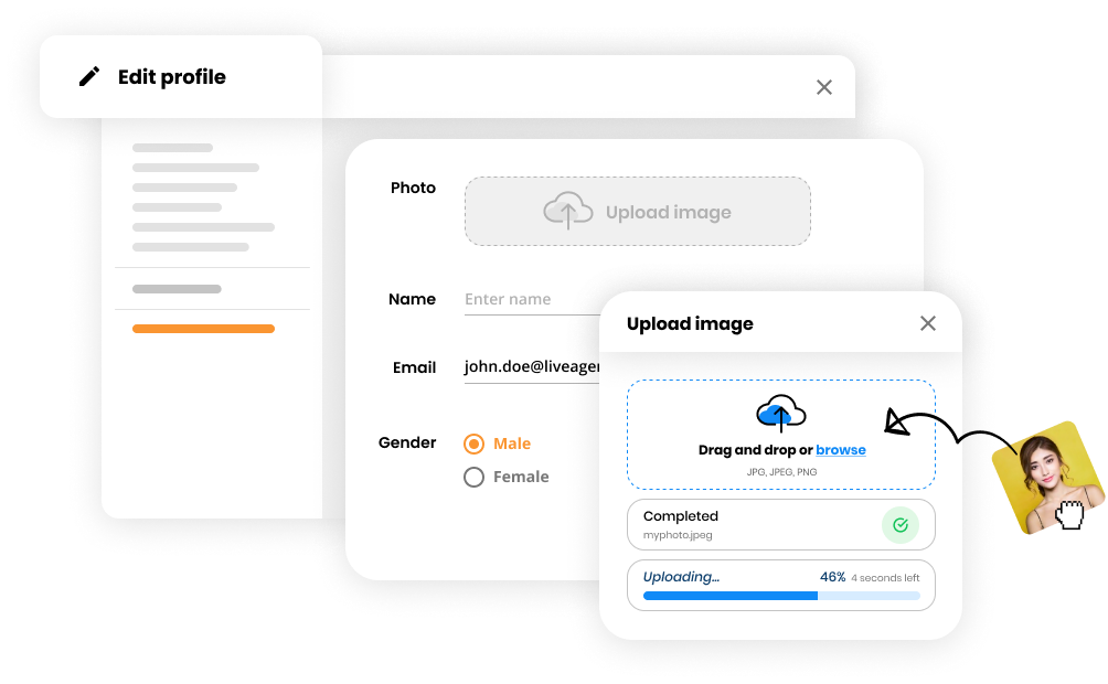 Edit support agent or customer profile image in Help desk software - LiveAgent