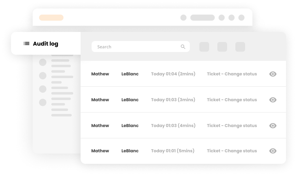 Audit log filter in Help desk ticketing software - LiveAgent
