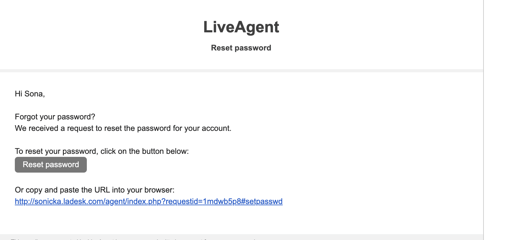 Password Reset Email Templates Copy Paste LiveAgent