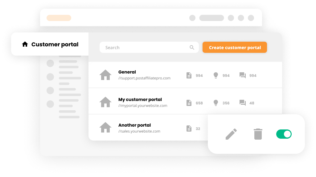 Multi knowledge base feature in Customer portal software - LiveAgent